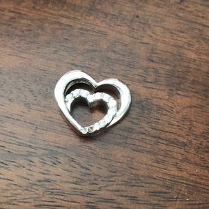 Sterling silver 925 heart cz pendant